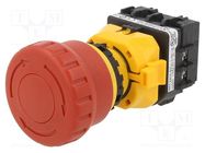 Switch: emergency stop; 22mm; NC x2 + NO; red; IP65; mushroom; XW 