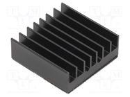 Heatsink: extruded; grilled; BGA; black; L: 27mm; W: 27mm; H: 9.5mm 