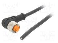 Connection lead; M12; PIN: 4; angled; 2m; plug; 250VAC; 4A; 1200; IP67 LUTRONIC