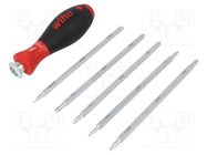 Kit: screwdriver; 5pcs; Phillips,Pozidriv®,slot,Torx®; SYSTEM 6 WIHA