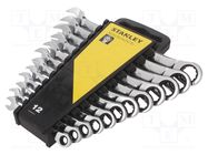 Wrenches set; combination spanner,with ratchet; 12pcs. STANLEY