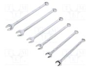 Wrenches set; combination spanner; Chrom-vanadium steel; 6pcs. 