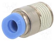 Push-in fitting; straight; -0.95÷10bar; nickel plated brass PNEUMAT