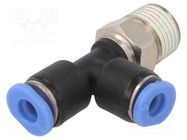 Push-in fitting; T-tap splitter; -0.95÷10bar; Thread: R 1/8" PNEUMAT