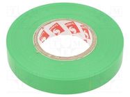 Tape: electrical insulating; W: 12mm; L: 25m; Thk: 0.13mm; green SCAPA