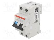 RCBO breaker; Inom: 10A; Ires: 30mA; Poles: 1+N; 230VAC; IP20; DS200 ABB