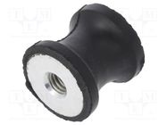 Vibration damper; M6; Ø: 20mm; rubber; L: 20mm; H: 6mm; 326N; 65N/mm ELESA+GANTER