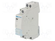 Contactor: 2-pole installation; 25A; 230VAC; NC + NO; -10÷50°C HAGER