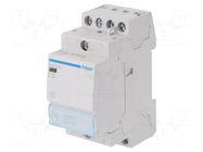 Contactor: 4-pole installation; 25A; 230VAC; NO x4; ESC; -10÷50°C HAGER