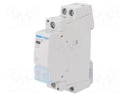 Contactor: 2-pole installation; 25A; 230VAC; NO x2; ESC; -10÷50°C HAGER