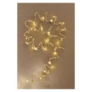 LED Christmas chain gold – stars, 1.9 m, 2x AA, indoor, warm white, timer, EMOS