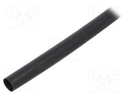 Heat shrink sleeve; 9.5mm; black; Diam.after shrinking: 3mm HELLERMANNTYTON