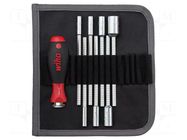 Kit: screwdrivers; 6-angles socket; SYSTEM 6; 8pcs. WIHA