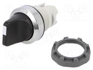 Switch: rotary; 22mm; black/silver; none; IP66; prominent; Pos: 3 ABB