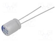 Capacitor: polymer; low ESR; 470uF; 2.5VDC; ESR: 18mΩ; A758; THT KEMET