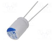 Capacitor: polymer; low ESR; 100uF; 20VDC; ESR: 20mΩ; A755; THT; ±20% KEMET