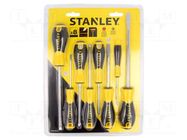 Kit: screwdrivers; Phillips,slot; Essential; blister; 8pcs. STANLEY