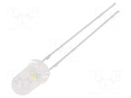 LED; white warm; 5mm; 4200÷5800mcd; 100°; Front: convex; 2.7÷3.4VDC OPTOSUPPLY