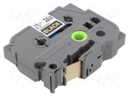 Tape; 18mm; 8m; black; Character colour: golden; laminated,glued BROTHER