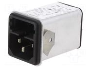 Connector: AC supply; socket; male; 6A; 250VAC; C14 (E); KFA; 5x20mm SCHURTER