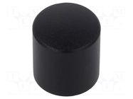 Knob; aluminium,thermoplastic; Øshaft: 6mm; Ø12x13mm; black CLIFF