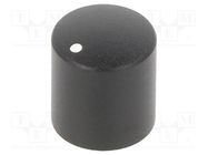 Knob; with pointer; aluminium,thermoplastic; Øshaft: 6mm; black CLIFF