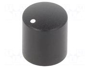 Knob; with pointer; aluminium,thermoplastic; Øshaft: 6mm; black CLIFF