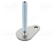 Foot; Base dia: 80mm; M20; steel; Plunger length: 100mm 