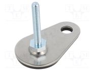 Foot; Base dia: 50mm; M8; steel; Plunger length: 50mm; Plating: zinc 