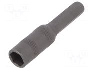 Screwdriver bit; 6-angles socket; Socket size: 4mm; HEX 4.5mm WIHA