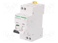 RCBO breaker; Inom: 16A; Ires: 30mA; Max surge current: 250A; IP20 SCHNEIDER ELECTRIC