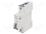 Circuit breaker; 230/400VAC; Inom: 16A; Poles: 1; Charact: C; 6kA SIEMENS