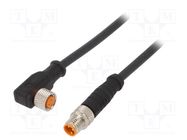 Connection lead; M8; PIN: 3; 1m; plug; 4A; 0800; -25÷80°C; PUR; IP67 LUTRONIC