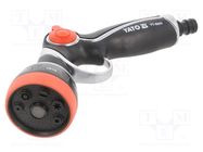 Adjustable sprinkler; ABS,aluminium; pistol; 1/2" YATO