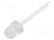 LED; 7.8mm; white cold; 12000÷14400mcd; 30°; Front: convex OPTOSUPPLY