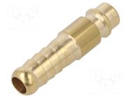 Plug-in nozzle; with bushing; brass; Pneumatic connection: 9mm METABO