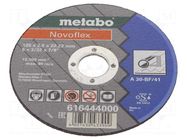 Cutting wheel; Ø: 125mm; Øhole: 22.2mm; Disc thick: 2.5mm; steel METABO