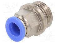 Push-in fitting; straight; -0.95÷15bar; nickel plated brass PNEUMAT