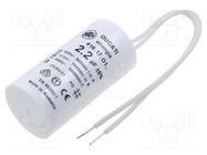 Capacitor: polypropylene; motors, run; 2.2uF; 475VAC; Ø28x55mm DUCATI ENERGIA