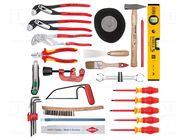 Kit: for assembly work; case; for plumbing; 31pcs. KNIPEX