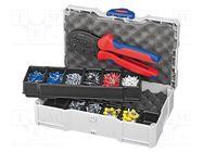 Kit: for crimping push-on connectors, terminal crimping; case KNIPEX