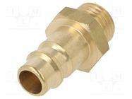 Thread plug-in EURO; nipple; brass; Ext.thread: 1/4" METABO