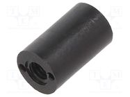 Spacer sleeve; cylindrical; polyamide; M3; L: 10mm; Øout: 6mm; black DREMEC