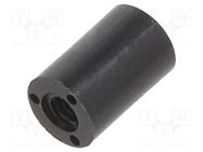 Spacer sleeve; cylindrical; polyamide; M2; L: 6mm; Øout: 4mm; black DREMEC