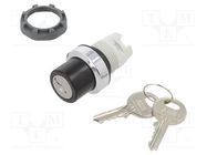 Switch: rotary with key; 22mm; Stabl.pos: 2; black/silver; none ABB