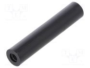 Spacer sleeve; cylindrical; polyamide; M4; L: 40mm; Øout: 8mm; black 