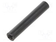 Spacer sleeve; cylindrical; polyamide; M3; L: 35mm; Øout: 6mm; black DREMEC