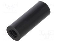 Spacer sleeve; cylindrical; polyamide; M3; L: 16mm; Øout: 6mm; black DREMEC