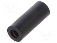 Spacer sleeve; cylindrical; polyamide; M2; L: 10mm; Øout: 4mm; black 