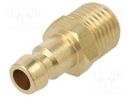 Connector; connector pipe; max.10bar; Enclos.mat: brass; Seal: FPM PNEUMAT